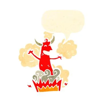Retro cartoon devil 스톡 일러스트
