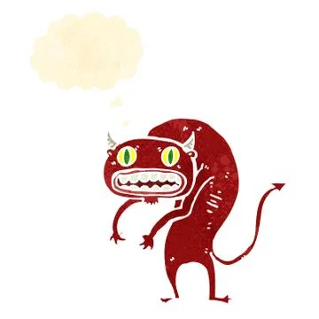 Retro cartoon devil 스톡 일러스트