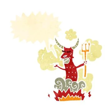 Retro cartoon devil 스톡 일러스트