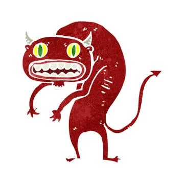 Retro cartoon devil イラスト素材