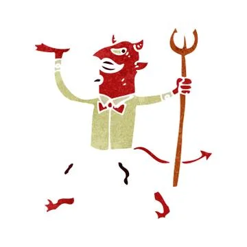 Retro cartoon devil Stock Illustration