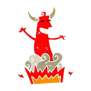 Retro cartoon devil 스톡 일러스트