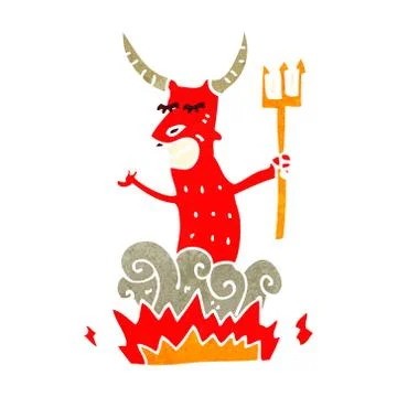 Retro cartoon devil イラスト素材