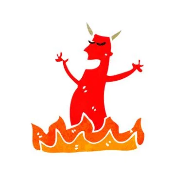 Retro cartoon devil Stock Illustration