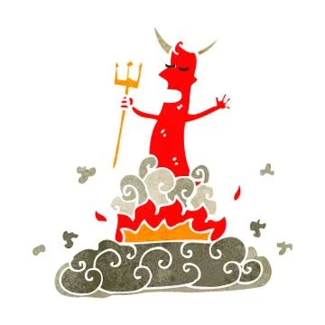 Retro cartoon devil Stockillustratie