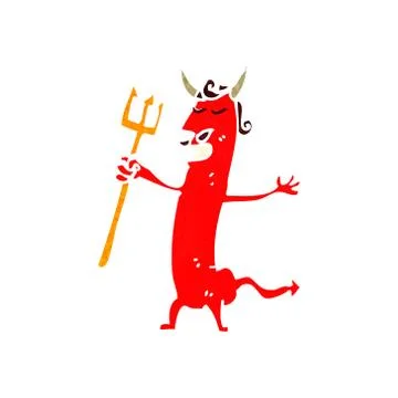 Retro cartoon devil 스톡 일러스트