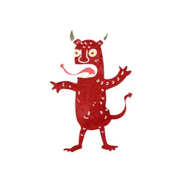 Retro cartoon devil 스톡 일러스트