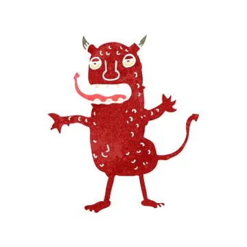 Retro cartoon devil Stock Illustration