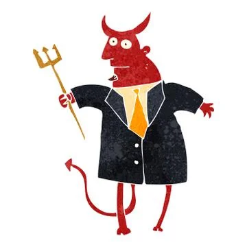 Retro cartoon devil Illustrazione stock