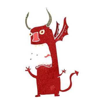 Retro cartoon devil 스톡 일러스트
