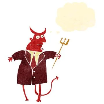Retro cartoon devil in suit イラスト素材