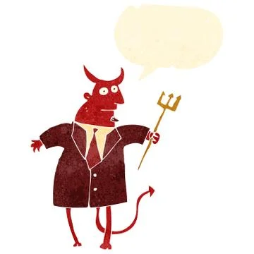 Retro cartoon devil in suit 스톡 일러스트