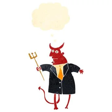 Retro cartoon devil in suit Stock Illustration