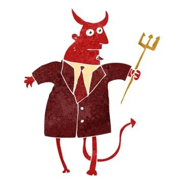 Retro cartoon devil in suit 스톡 일러스트