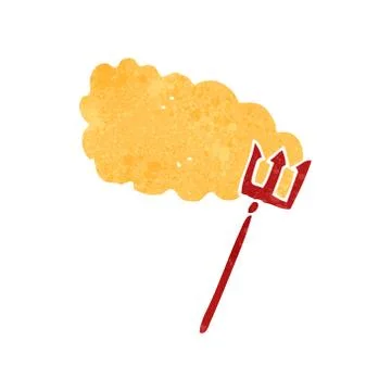 Retro cartoon devil's pitchfork Stock Illustration