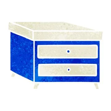 Retro cartoon doodle of a bedside table 스톡 일러스트