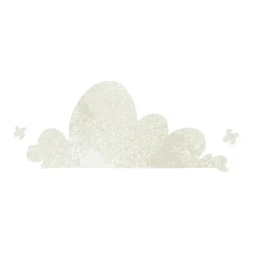Retro cartoon doodle of a white cloud Stock Illustration
