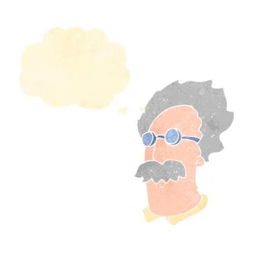 Retro cartoon einstein scientist Stock Illustration