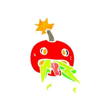 Retro cartoon exploding bomb Stock Illustration