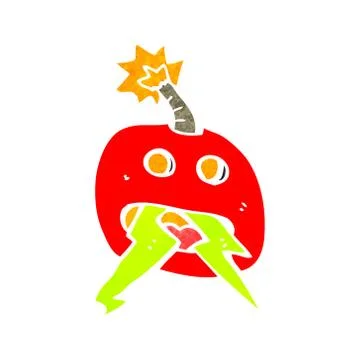 Retro cartoon exploding bomb イラスト素材