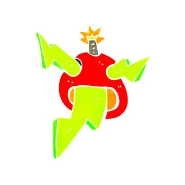 Retro cartoon exploding bomb Stock Illustration