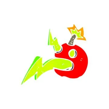 Retro cartoon exploding bomb Stock Illustration