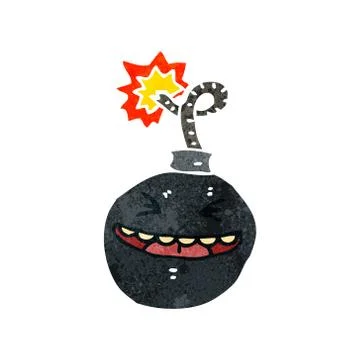 Retro cartoon exploding bomb Illustrazione stock