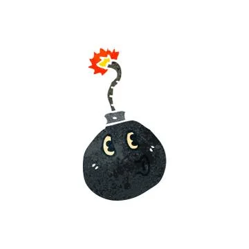 Retro cartoon exploding bomb 스톡 일러스트