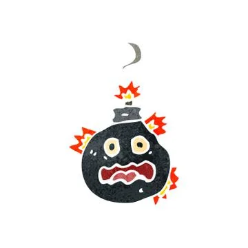 Retro cartoon exploding bomb Illustrazione stock