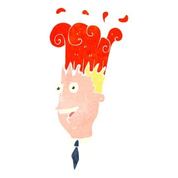 Retro cartoon exploding head Stock Illustration