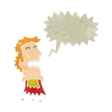 Retro cartoon exploding head man Stock Illustration