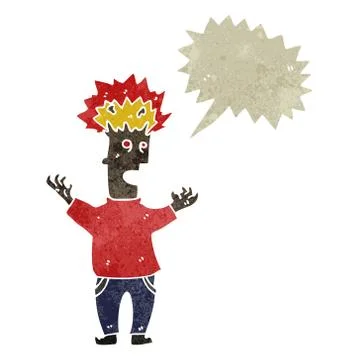 Retro cartoon exploding head man Stock Illustration
