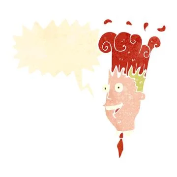 Retro cartoon exploding head man Illustrazione stock