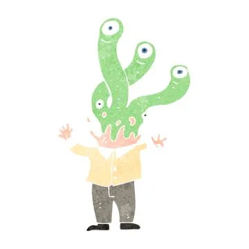 Retro cartoon exploding monster man Stock Illustration