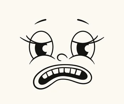 Retro cartoon face vector concept Stock Illustration