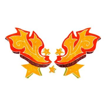 Retro cartoon fire decorative element Stock Illustration