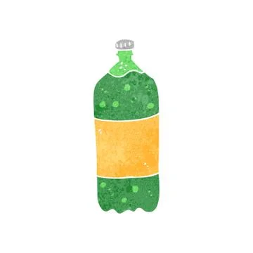 Retro cartoon fizzy drink bottle Stock Illustration