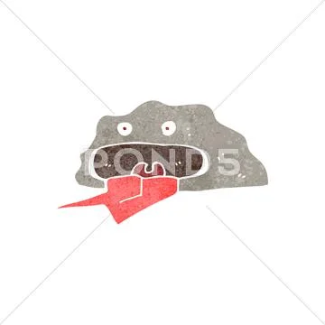 Retro cartoon funny rock Stock Illustration