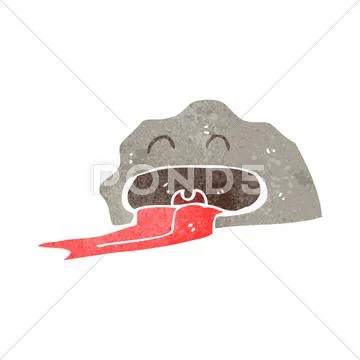 Retro cartoon funny rock Stock Illustration
