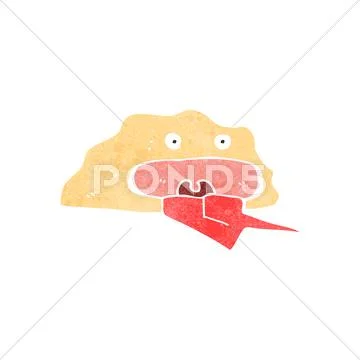 Retro cartoon funny rock Stock Illustration