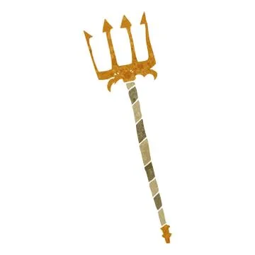 Retro cartoon gladiator fork Illustrazione stock