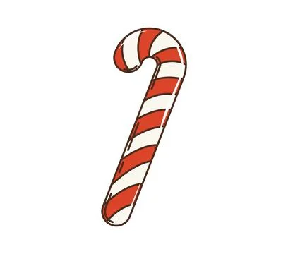 Retro cartoon groovy striped vector candy cane Stock Illustration
