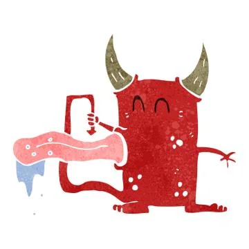 Retro cartoon gross little devil Stockillustratie
