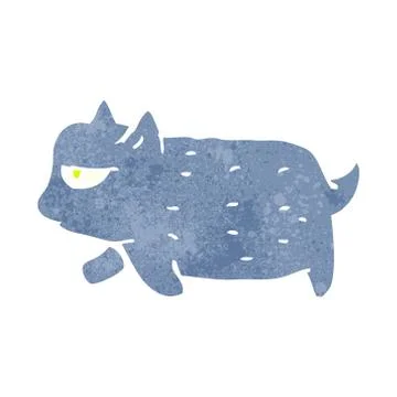 Retro cartoon grumpy cat イラスト素材