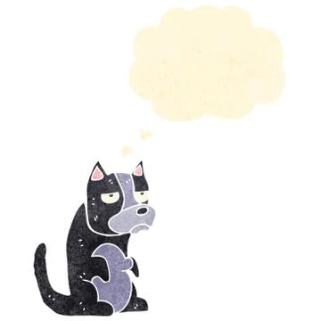 Retro cartoon grumpy dog 스톡 일러스트