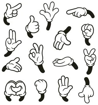 Retro Cartoon Hands Set Stock Illustration
