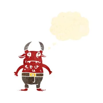 Retro cartoon little devil Stock Illustration