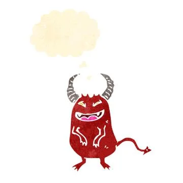 Retro cartoon little devil イラスト素材