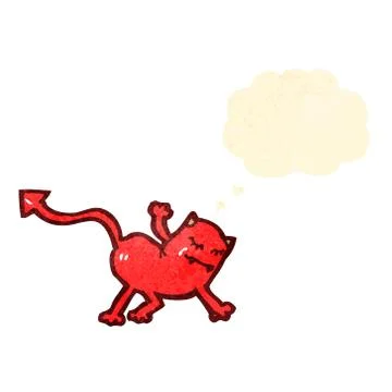 Retro cartoon little devil Stock Illustration