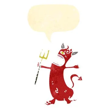 Retro cartoon little devil Stock Illustration